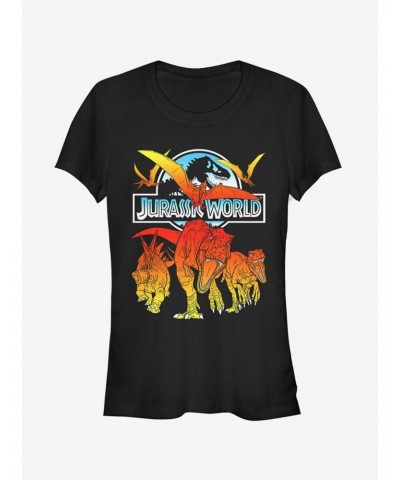 Jurassic World Fallen Kingdom Fire Dinosaurs Girls T-Shirt $6.97 T-Shirts