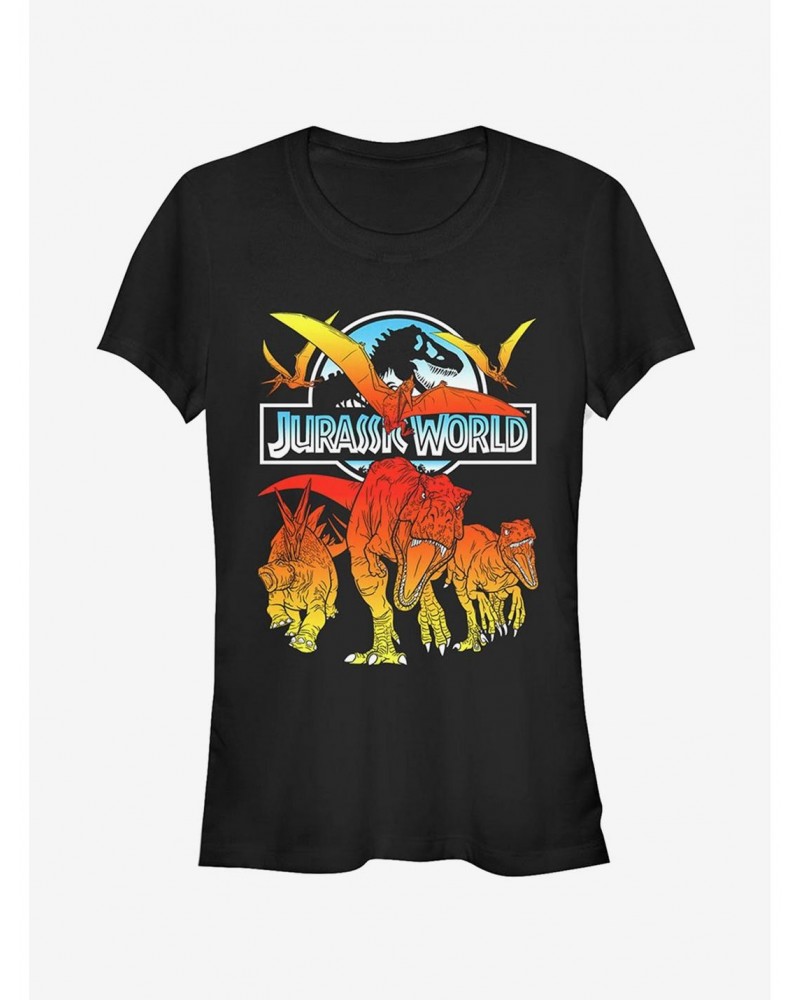 Jurassic World Fallen Kingdom Fire Dinosaurs Girls T-Shirt $6.97 T-Shirts