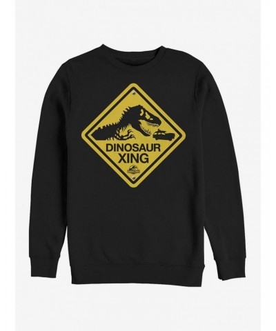 Dinosaur Crossing Sign Sweatshirt $10.92 Sweatshirts