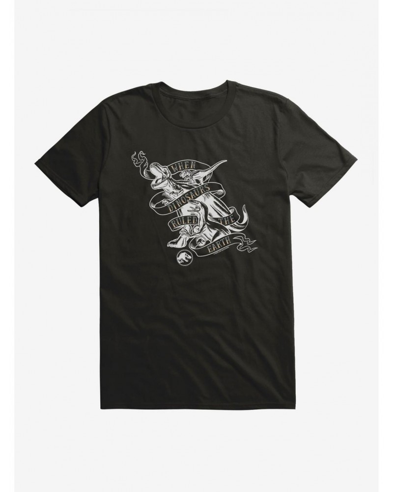 Jurassic World When Dinosaurs Ruled Black And White T-Shirt $7.84 T-Shirts