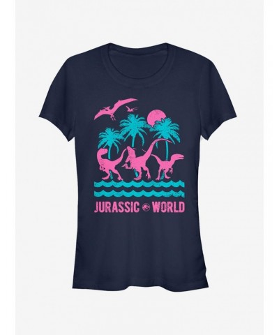 Jurassic World Fallen Kingdom Tropical Dinosaurs Girls T-Shirt $7.57 T-Shirts