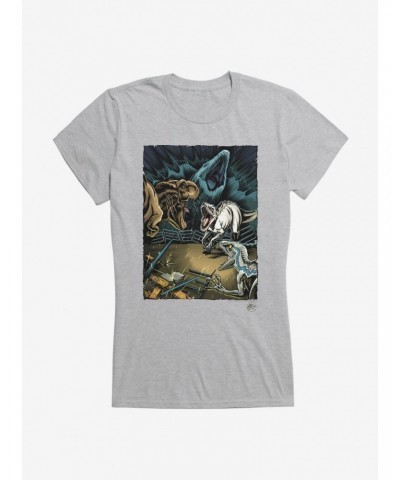 Jurassic World Dinosaur Battle Girls T-Shirt $9.56 T-Shirts