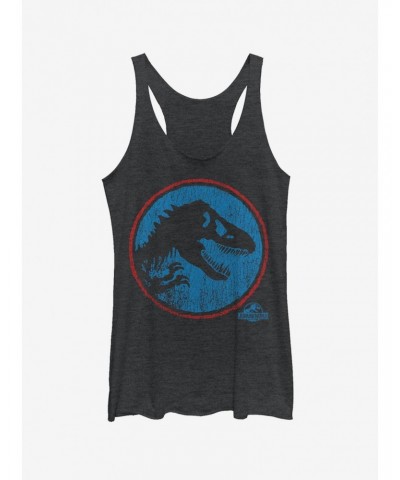 Retro T. Rex Circle Girls Tank $9.12 Tanks