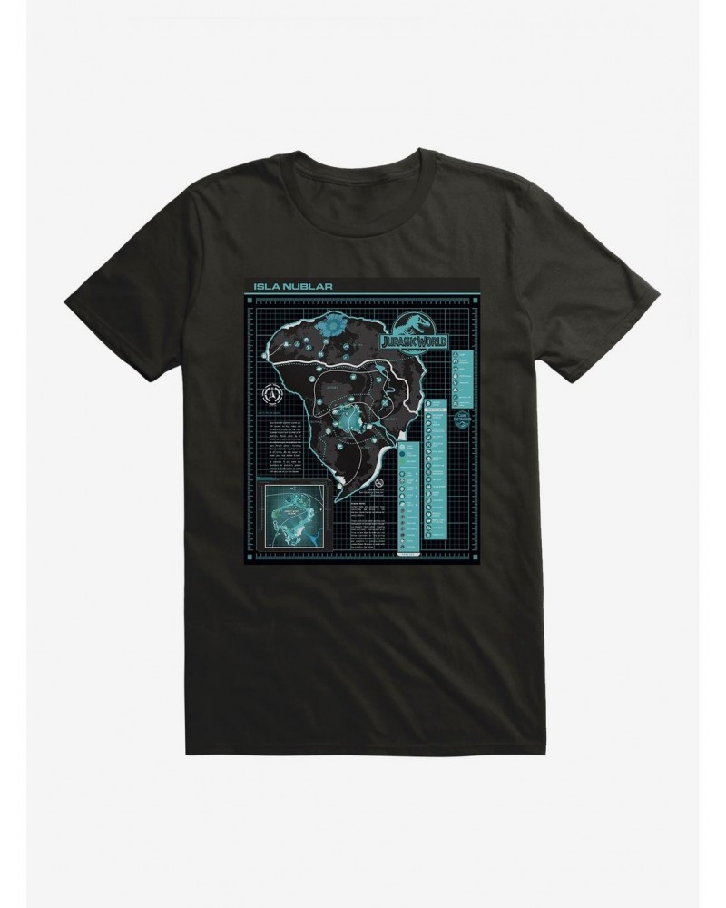 Jurassic World: Camp Cretaceous Isla Nublar Grid Map T-Shirt $7.65 T-Shirts