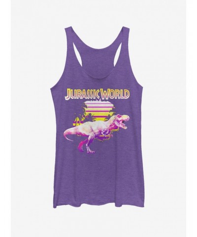 Retro T. Rex Sunset Girls Tank $7.87 Tanks