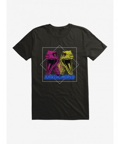 Jurassic World Neon Velociraptor Heads T-Shirt $8.22 T-Shirts