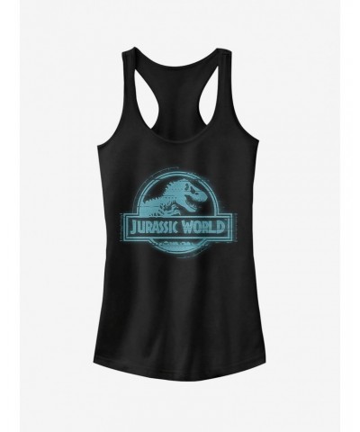 Jurassic World Fallen Kingdom Glitch Logo Girls Tank $8.37 Tanks