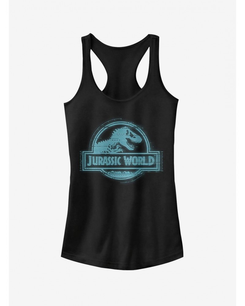 Jurassic World Fallen Kingdom Glitch Logo Girls Tank $8.37 Tanks