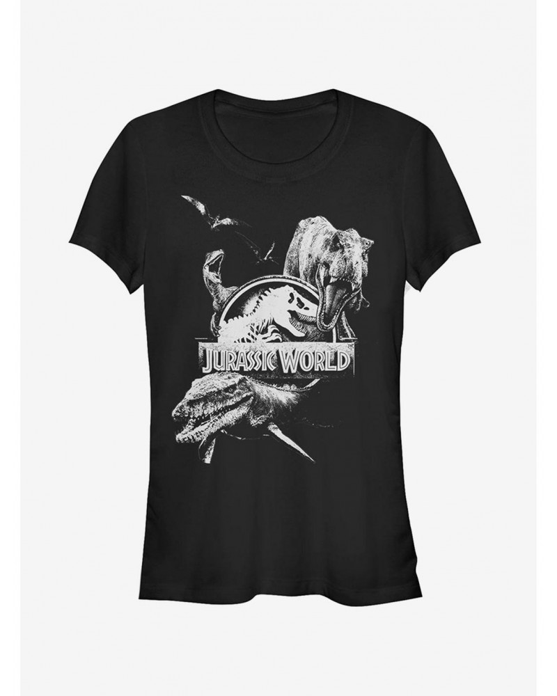 Jurassic World Fallen Kingdom Logo Attack Girls T-Shirt $6.57 T-Shirts