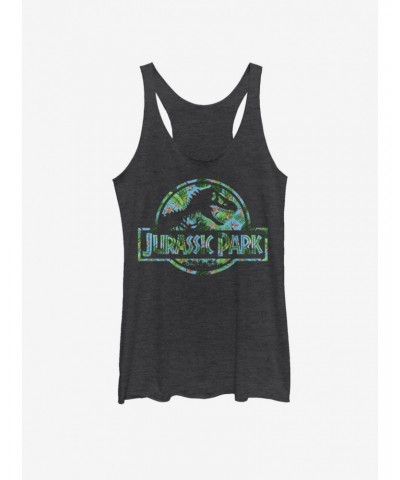 Jurassic Park Floral Logo Girls Tank $10.36 Tanks