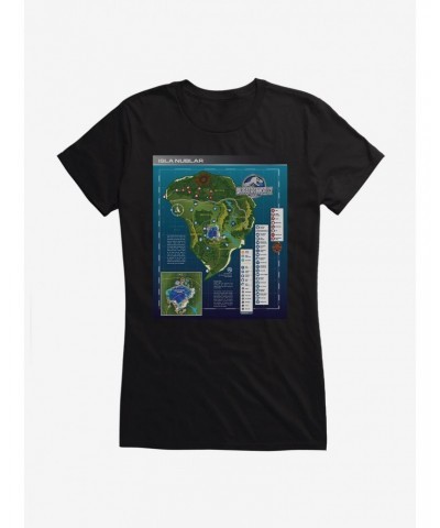 Jurassic World: Camp Cretaceous Isla Nublar Map Girls T-Shirt $9.56 T-Shirts