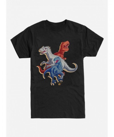 Jurassic Park Rex White Blue Black T-Shirt $9.56 T-Shirts