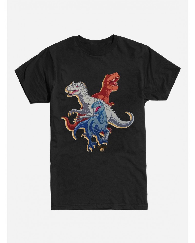 Jurassic Park Rex White Blue Black T-Shirt $9.56 T-Shirts