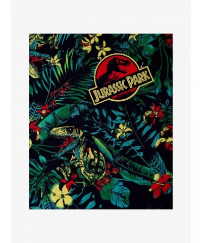 Jurassic Park Tropical Raptor Woven Button-Up $17.96 Button-Up