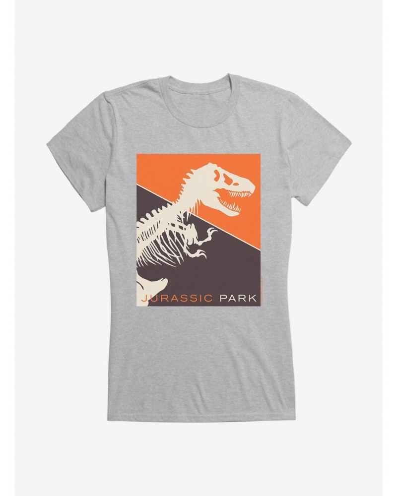 Jurassic Park T-Rex Square Silhouette Girls T-Shirt $8.96 T-Shirts