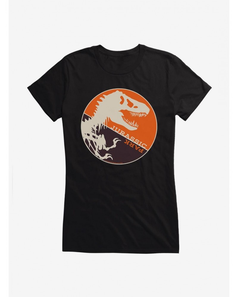 Jurassic Park T-Rex Circle Silhouette Girls T-Shirt $8.57 T-Shirts