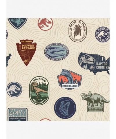 Jurassic World Badges Peel & Stick Wallpaper $15.47 Wallpapers