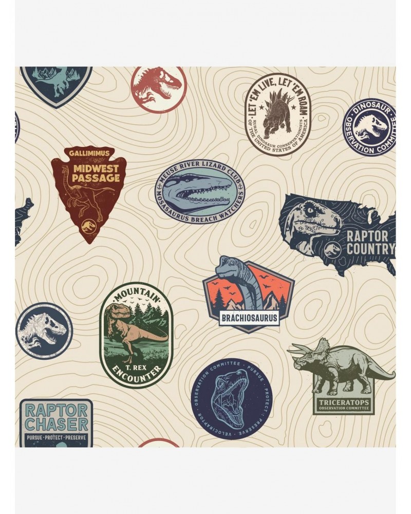 Jurassic World Badges Peel & Stick Wallpaper $15.47 Wallpapers