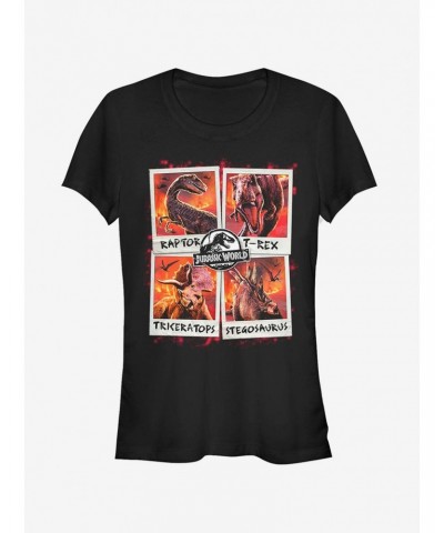 Jurassic World Fallen Kingdom Fire Polaroid Girls T-Shirt $6.57 T-Shirts