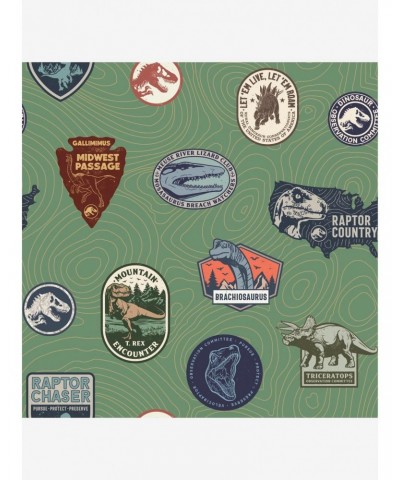 Jurassic World Green Badges Peel & Stick Wallpaper $18.46 Wallpapers