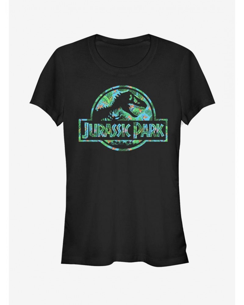 Jurassic Park Floral Logo Girls T-Shirt $9.36 T-Shirts