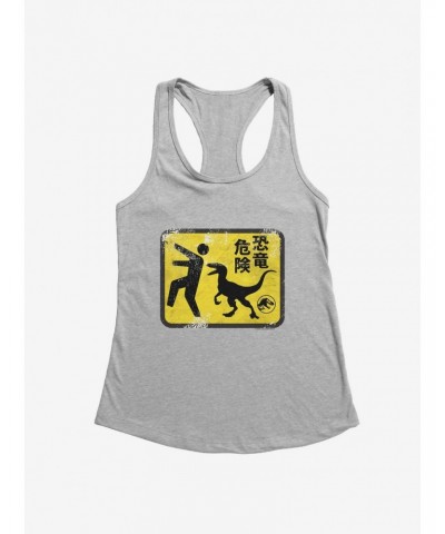 Jurassic World Dominion Caution Sign Girls Tank $6.37 Tanks