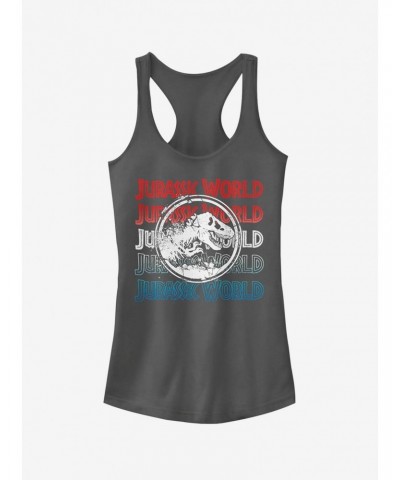 Jurassic World Fallen Kingdom 4th of July Logo Girls Tank $8.57 Tanks