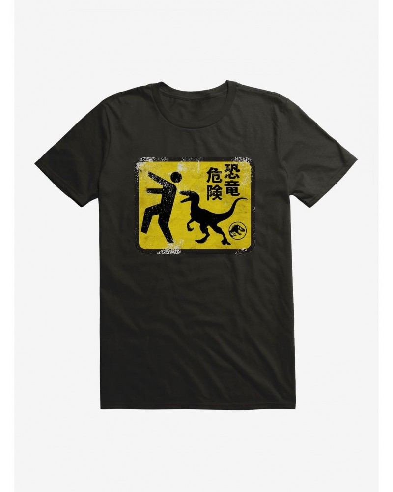 Jurassic World Dominion Caution Sign T-Shirt $9.18 T-Shirts