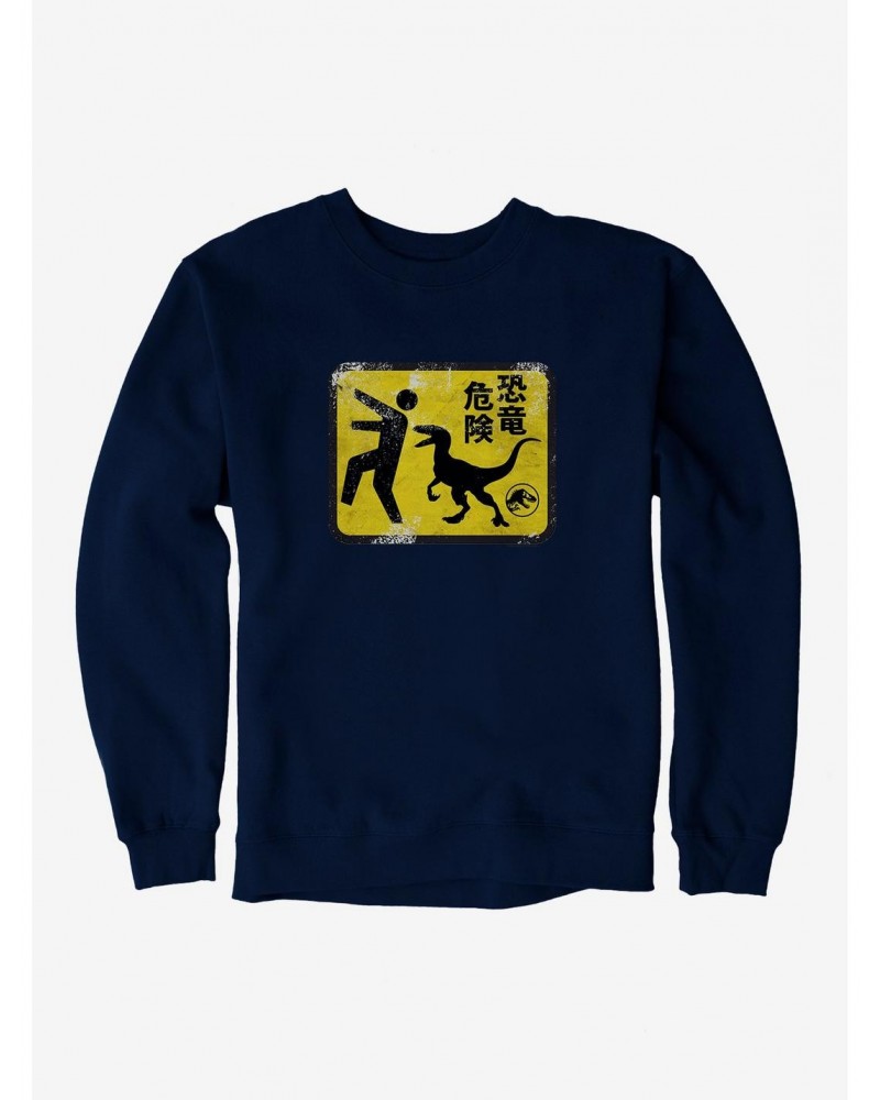 Jurassic World Dominion Caution Sign Sweatshirt $12.69 Sweatshirts