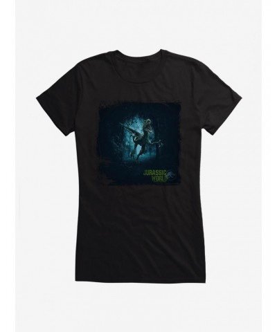 Jurassic World Haunted Velociraptor Jungle Girls T-Shirt $6.37 T-Shirts