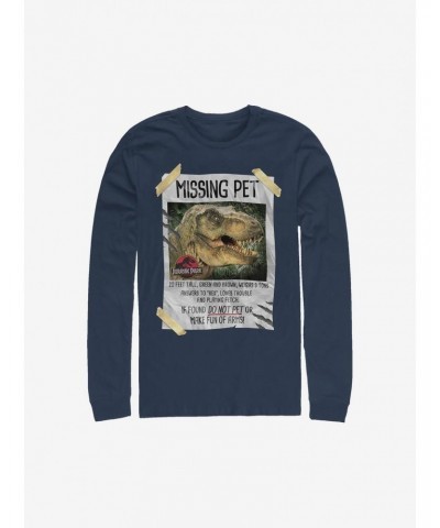 Jurassic Park Missing Pet Long-Sleeve T-Shirt $8.42 T-Shirts