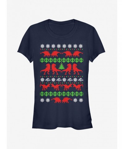 T. Rex Ugly Christmas Sweater Girls T-Shirt $8.37 T-Shirts