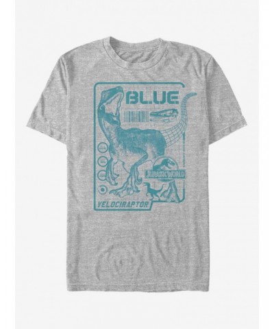 Jurassic Park Raptor Blue Print T-Shirt $6.88 T-Shirts