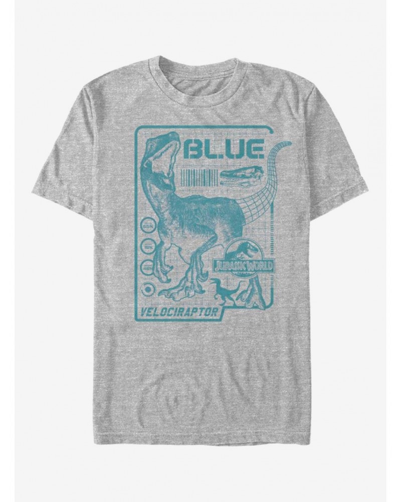 Jurassic Park Raptor Blue Print T-Shirt $6.88 T-Shirts