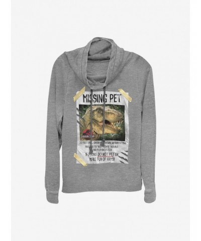 Jurassic Park Missing Pet Cowlneck Long-Sleeve Girls Top $15.09 Tops