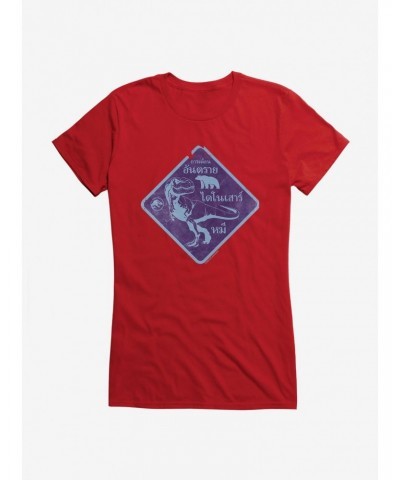 Jurassic World Dominion T. Rex Blue Sign Girls T-Shirt $9.36 T-Shirts