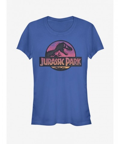 Jurassic Park Safari Logo Royal Blue Girls T-Shirt $7.17 T-Shirts