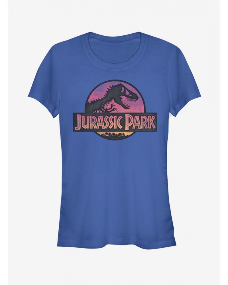 Jurassic Park Safari Logo Royal Blue Girls T-Shirt $7.17 T-Shirts