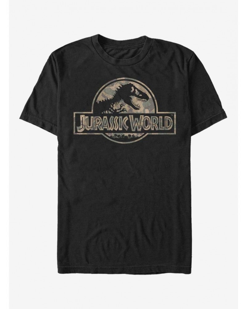 Jurassic Park Camo Logo T-Shirt $6.31 T-Shirts