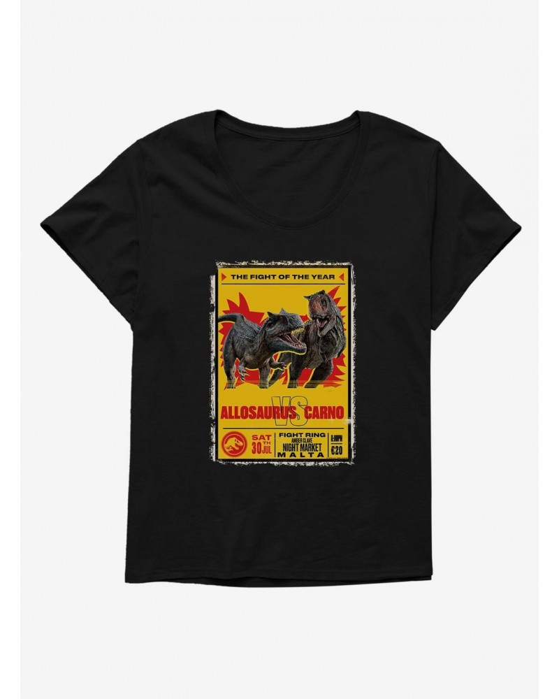 Jurassic World Dominion Allosaurus vs Carno Girls T-Shirt Plus Size $7.42 T-Shirts