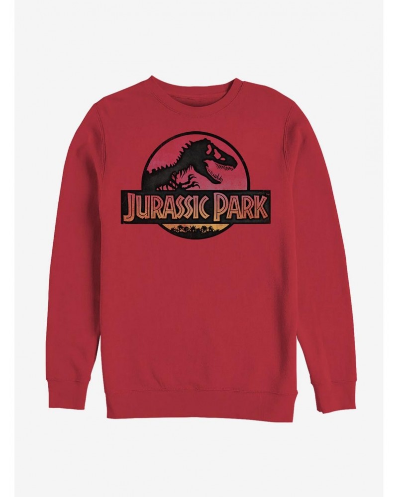 Jurassic Park Safari Logo Red Sweatshirt $11.81 Sweatshirts