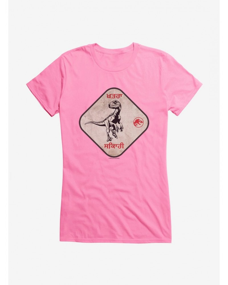 Jurassic World Dominion Velociraptor Warning Girls T-Shirt $9.76 T-Shirts