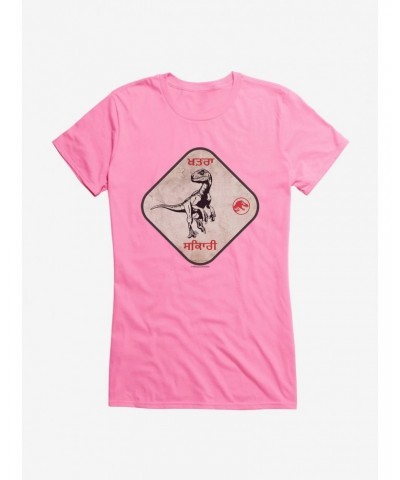 Jurassic World Dominion Velociraptor Warning Girls T-Shirt $9.76 T-Shirts