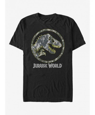 Jurassic Park Camo Yellow Dino T-Shirt $8.80 T-Shirts