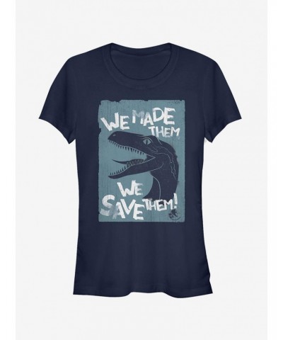 Jurassic World Fallen Kingdom We Save Them Girls T-Shirt $6.97 T-Shirts