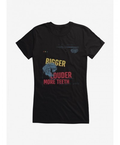 Jurassic World Grafitti Bigger And Louder Girls T-Shirt $8.76 T-Shirts