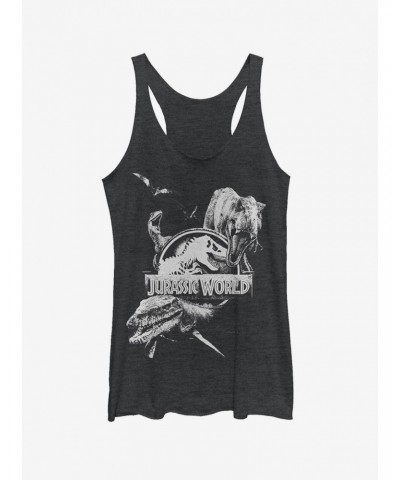 Jurassic World Fallen Kingdom Logo Attack Girls Tank $7.46 Tanks