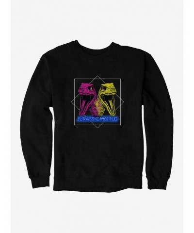 Jurassic World Neon Velociraptor Heads Sweatshirt $10.04 Sweatshirts