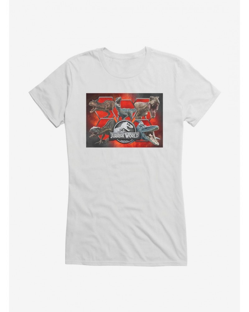 Jurassic World Poster Show Rectangle Girls T-Shirt $6.97 T-Shirts