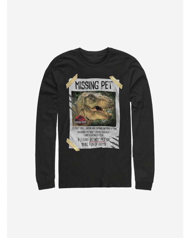 Jurassic Park Missing Pet Long-Sleeve T-Shirt $8.69 T-Shirts